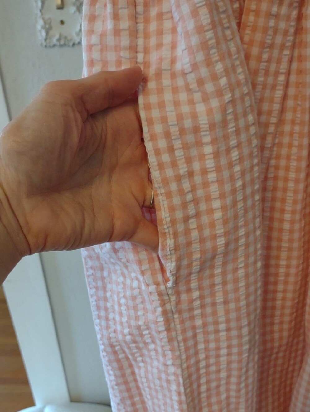 Pink Gingham Smocked Ruffle Dress - Picture 4 of 4